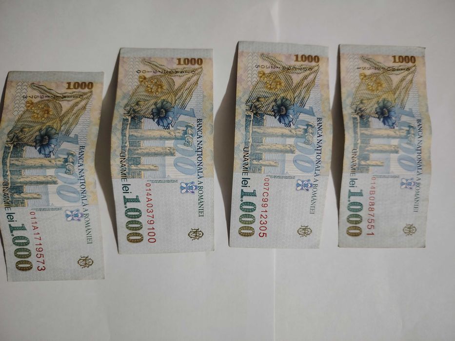 Bacnota 1000 lei cu chipul lui Mihai Eminescu