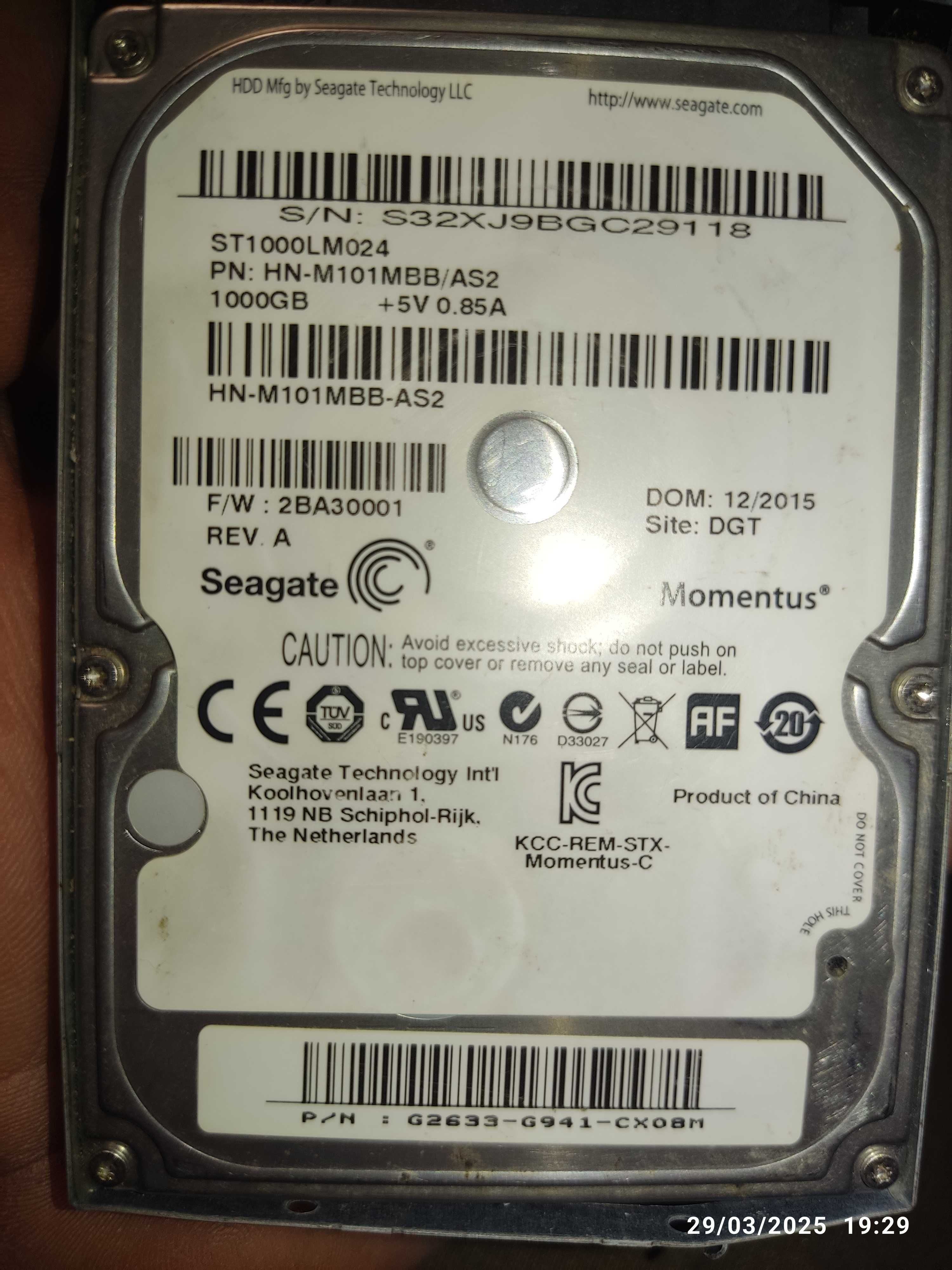 Hard disc laptop 1000 GB seagate