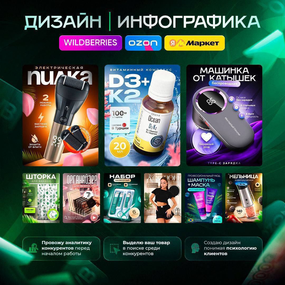Инфографика для товаров, Uzum market, Yandex market, Wildberries, Ozon