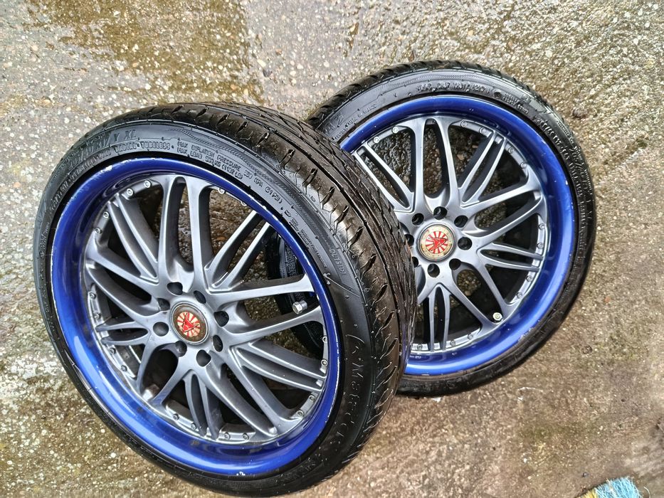 Vand Jante "17 wolf racing 4x100 si 4x108 cu cauciucuri bune