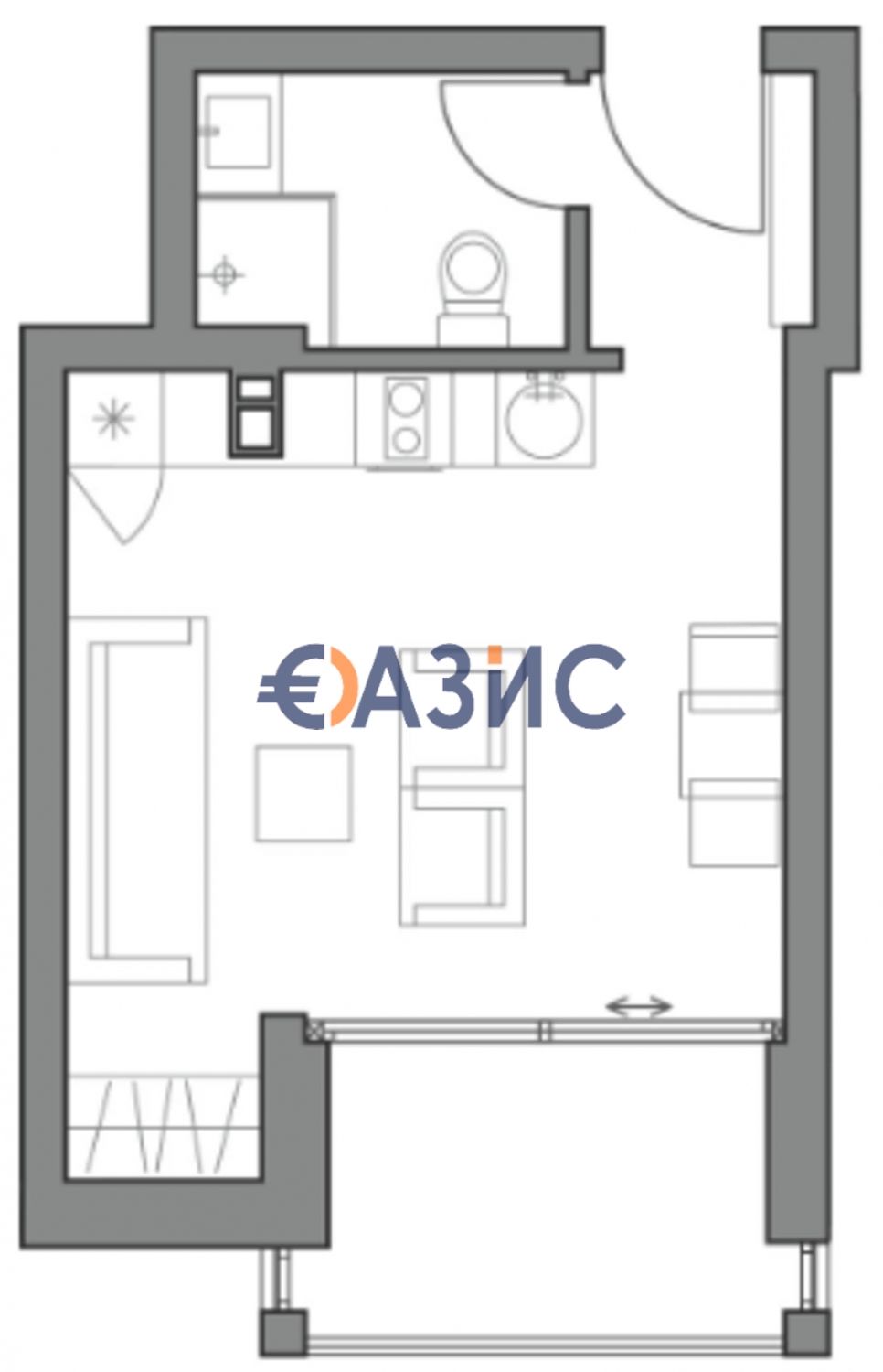 Студио в комплекс Open Sea Residence, 35.50 кв.м., между Обзор и Бяла,