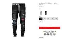 Blugi Reputation Studio - BIKER PATCH DENIM |Marimea S|