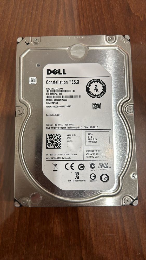 Продам серверные жесткие диски Dell 2ТБ