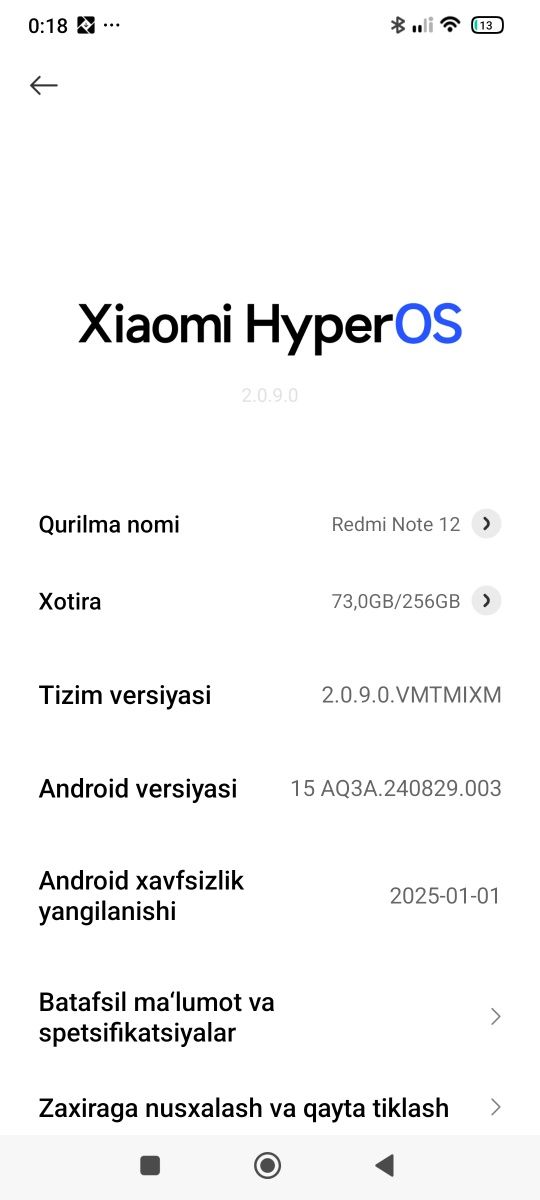 Redmi not 12 8/256