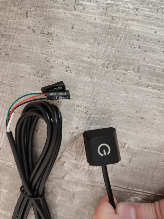 Buton Mecanic on/off PC led oprire-pornire,cablu 2M, negru