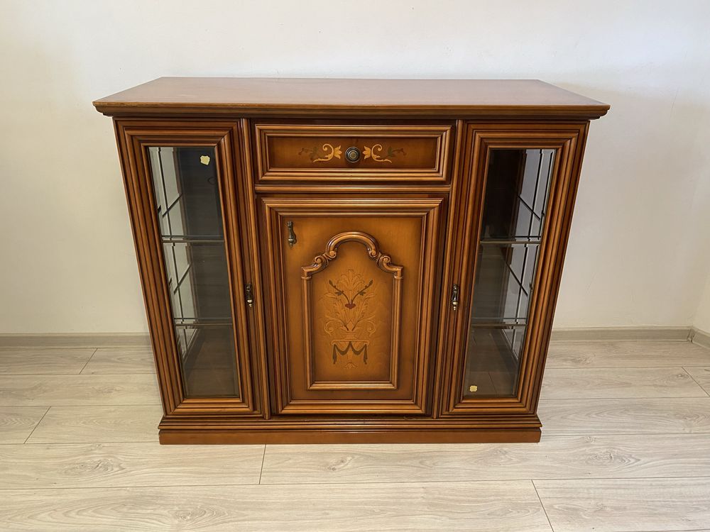 Comoda Servanta Vintage Lemn Geam Fatetat