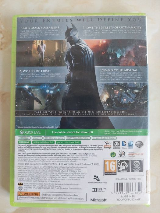 [Xbox360] Vând Batman Arkham Origins pentru Xbox 360 //poze reale