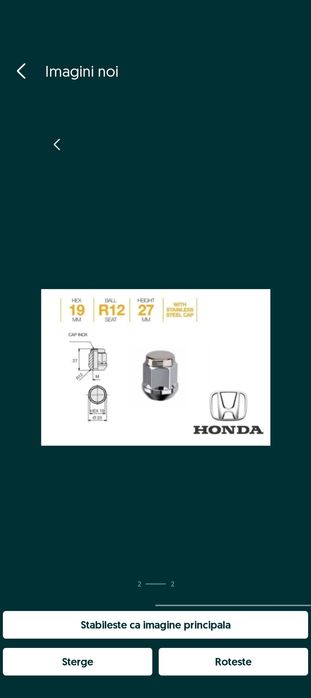 Vând 6 piulițe originale Honda Civic mk8