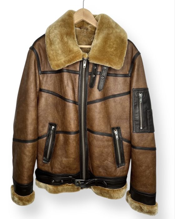 Jacheta Barbati Shearling din piele de oaie