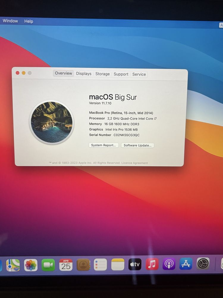 Macbook Pro 15 Retina 2014• i7• 16gb • 512• 465 cicluri• Model A1398