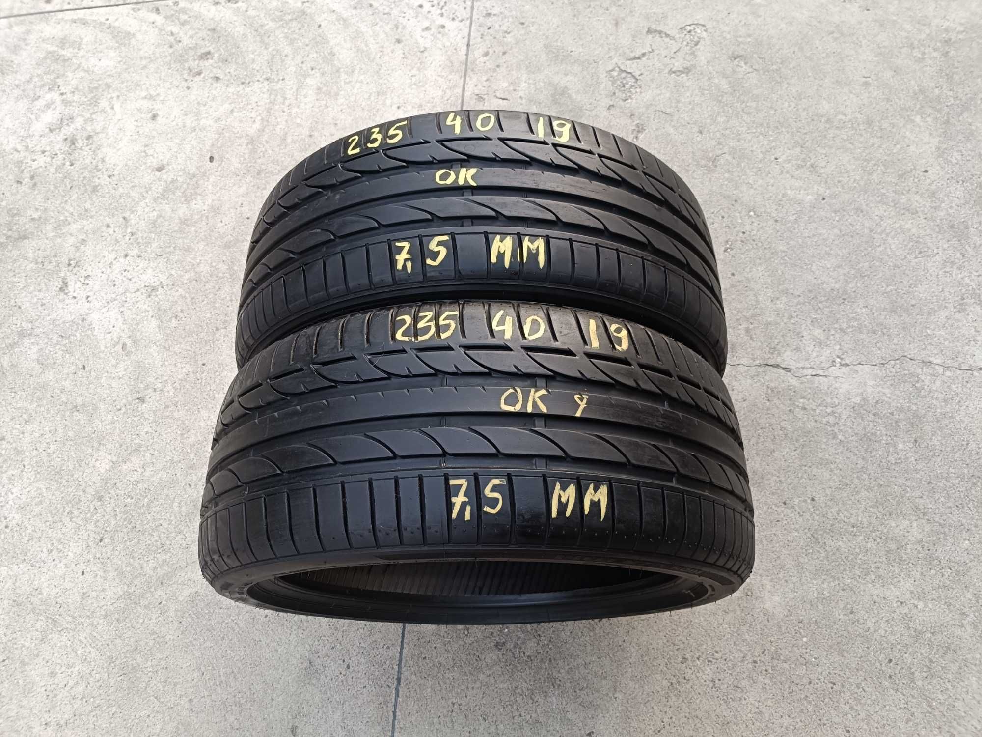 Doua anvelope vara 235 40 19 bridgestone potenza S001 profil 7,5 mm