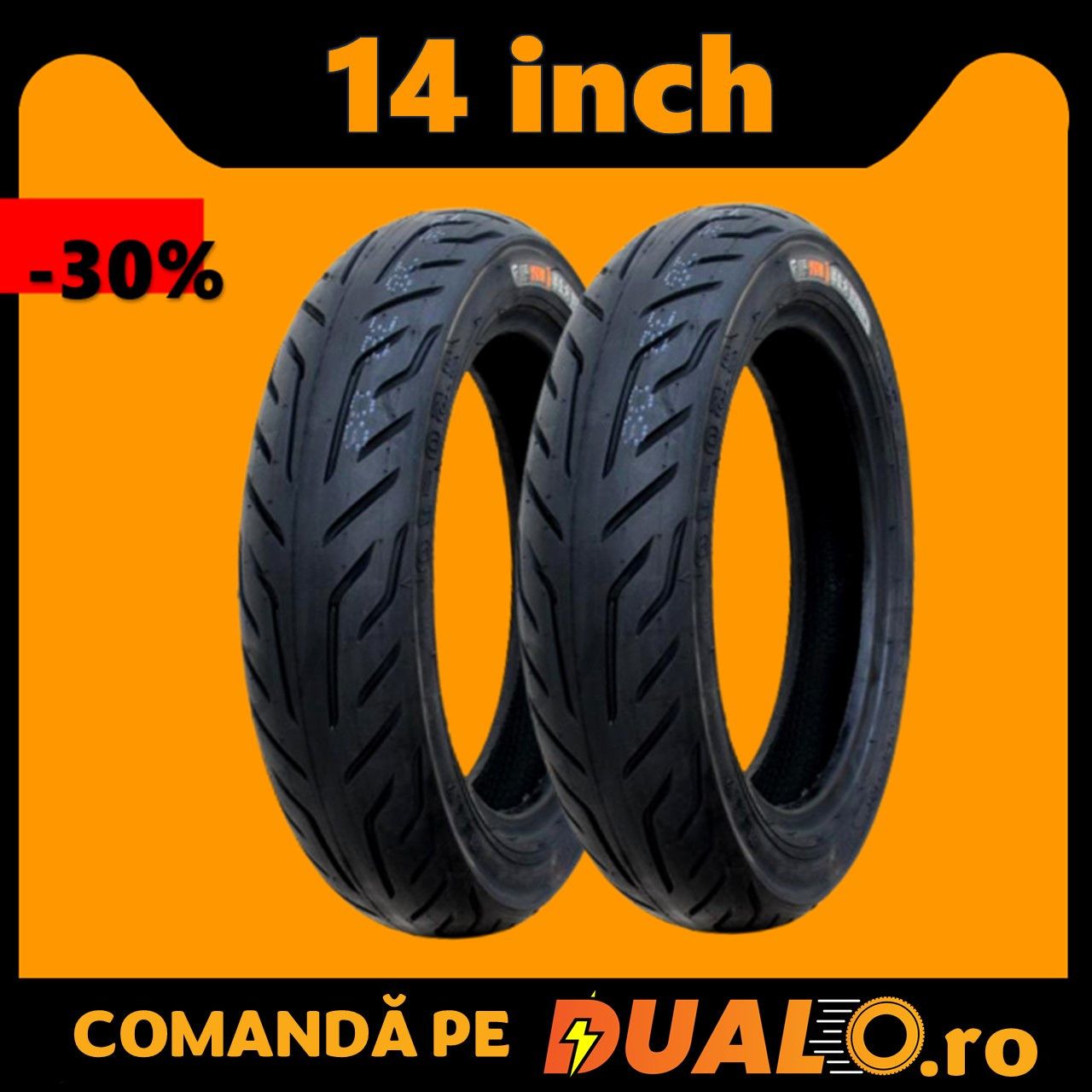 Set 2 Anvelope tubeless 14x2.50 (2.50-10) Scuter Bicicleta Trotineta