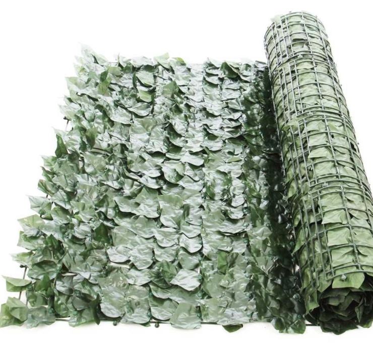 Gard artificial verde cu frunze iedera 300x100cm protectie vant/ soare