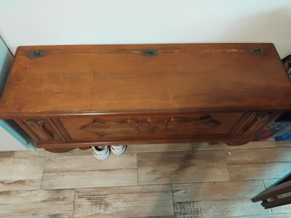 Dulap pentru incaltaminte si bancuta din lemn masiv cu capac pentru in