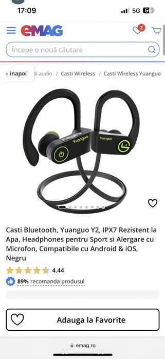 Casti Earbuds Wireless Willful T7 + Casti Yuanguo BluetoothWaterproof