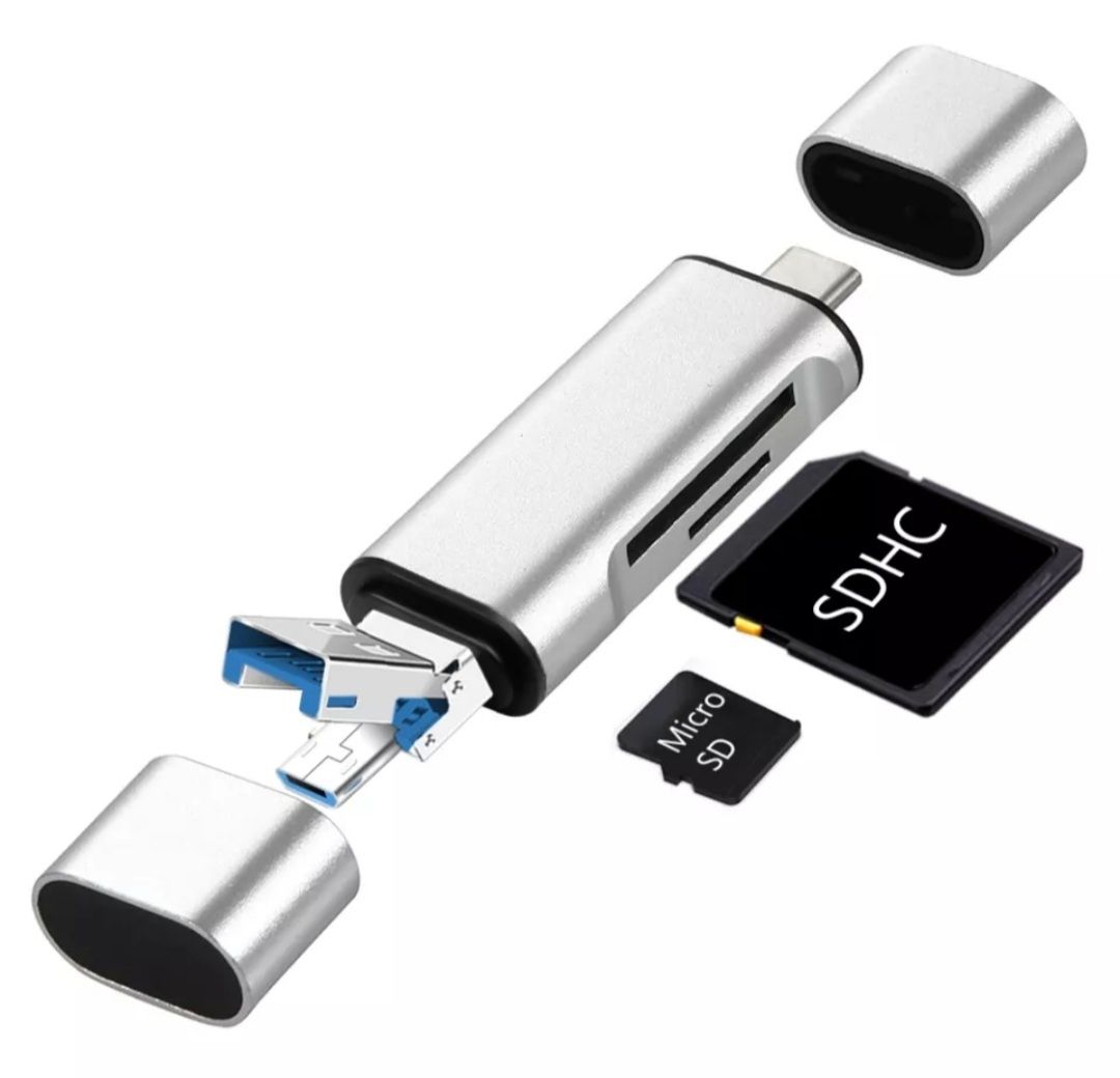 Cititor de carduri Sandberg, USB-C/ USB/ MicroUSB
