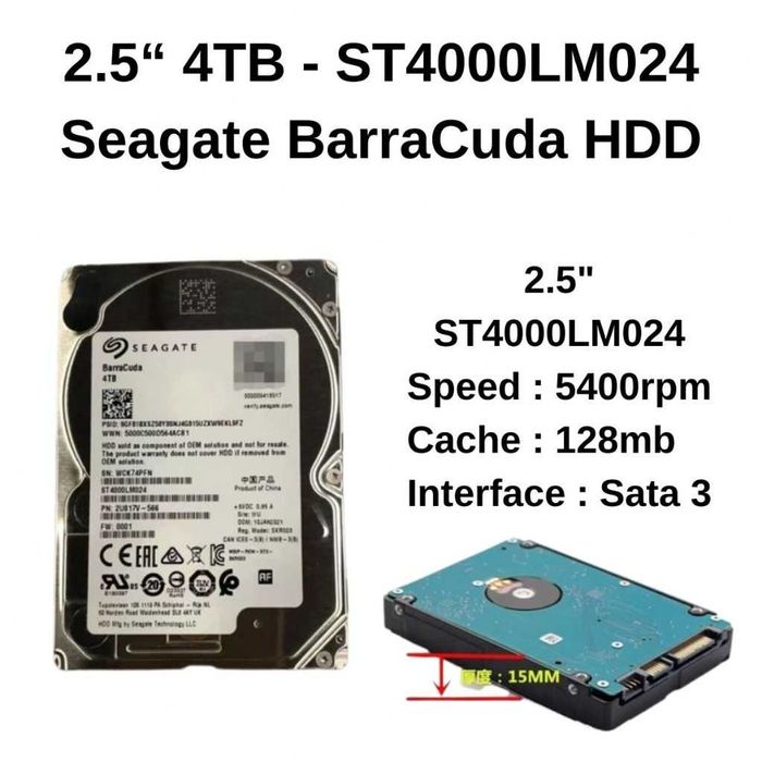 Hard Disk,  HDD   4TB Terra  Seagate SATA III 6 Gb/s 128 MB cache