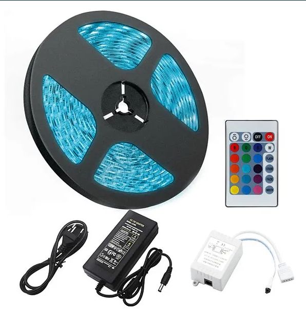 RGB LED лента 5050 светеща лента, 5 метра с дистанционно