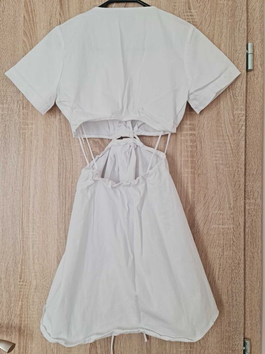 ZARA Рокля от поплин с прорези XS