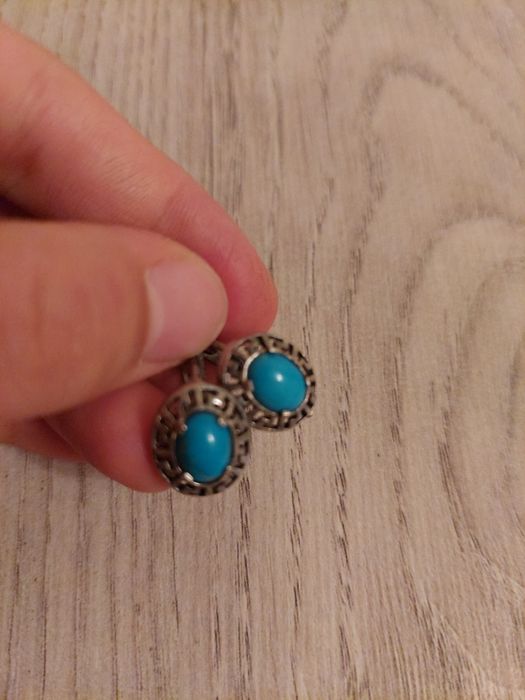 Продам серебряные серьги с бирюзой
