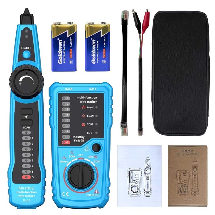 Tester cabluri rețea Mastfuyi FY869B,detector digital linii semnal ton