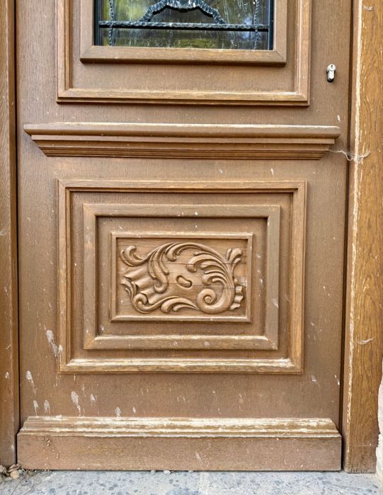 USA PREMIUM CASA LEMN intrare termopan vitraliu fier forjat H 215xL 96