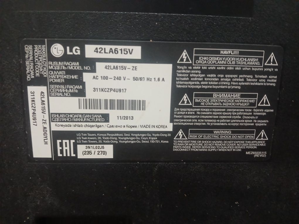 TV LG 42 LA 615 V