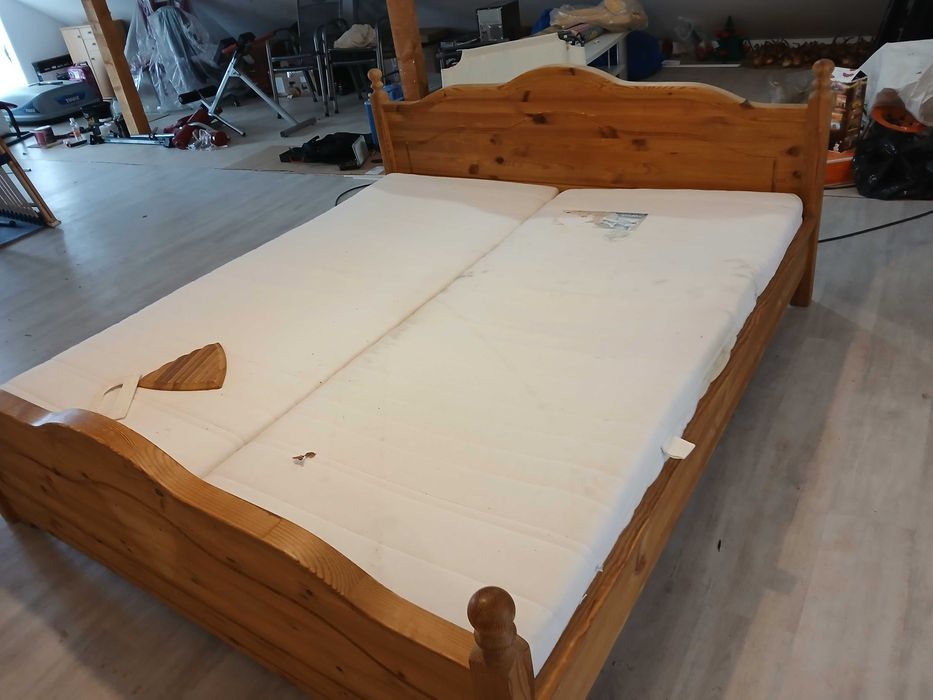 Pat lemn masiv, complet, 180 cm x 200 cm