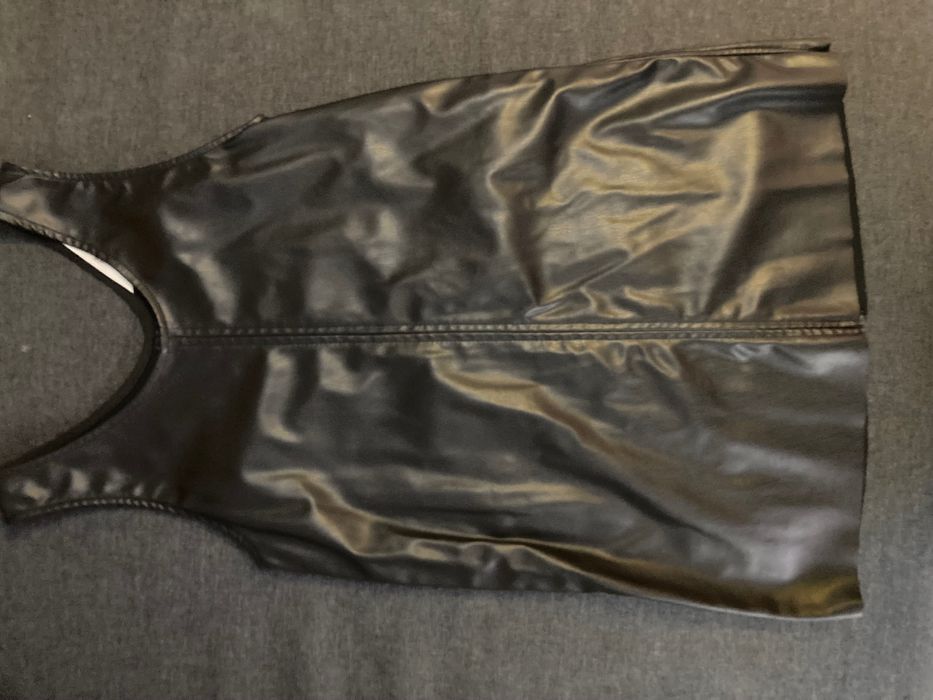 Черен кожен сукман за момиче