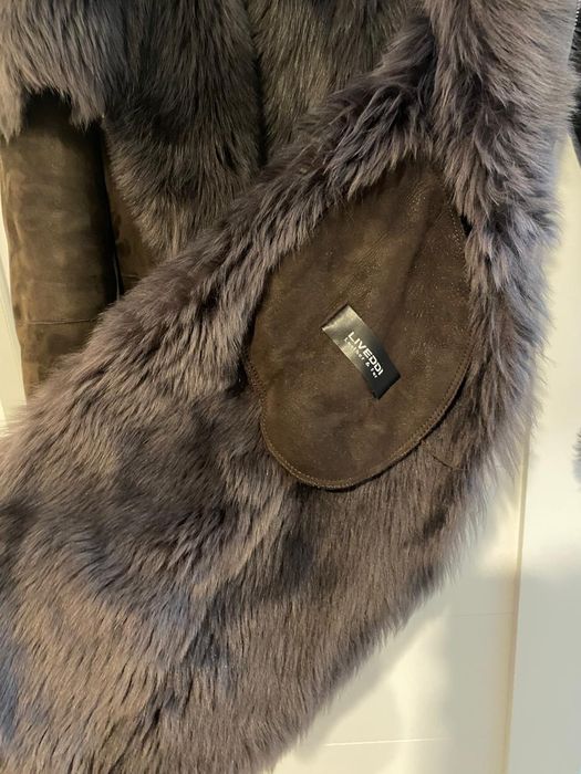 Дубленка натуральный, не стриженный мех , очень теплый, новый 44-46 ра