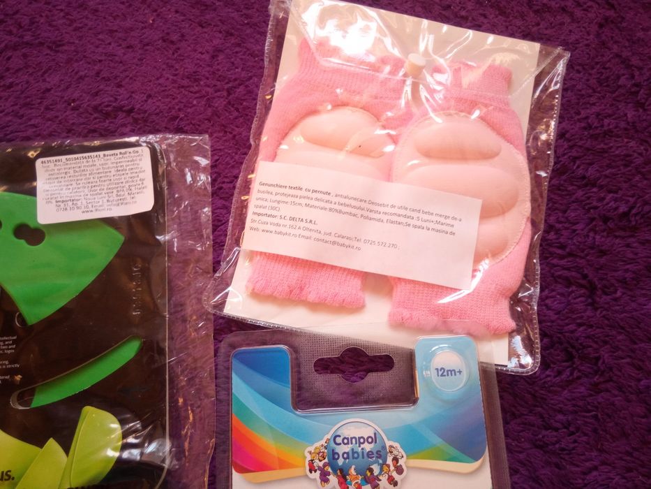 Set genunchiere, baveta si tacamuri bebe