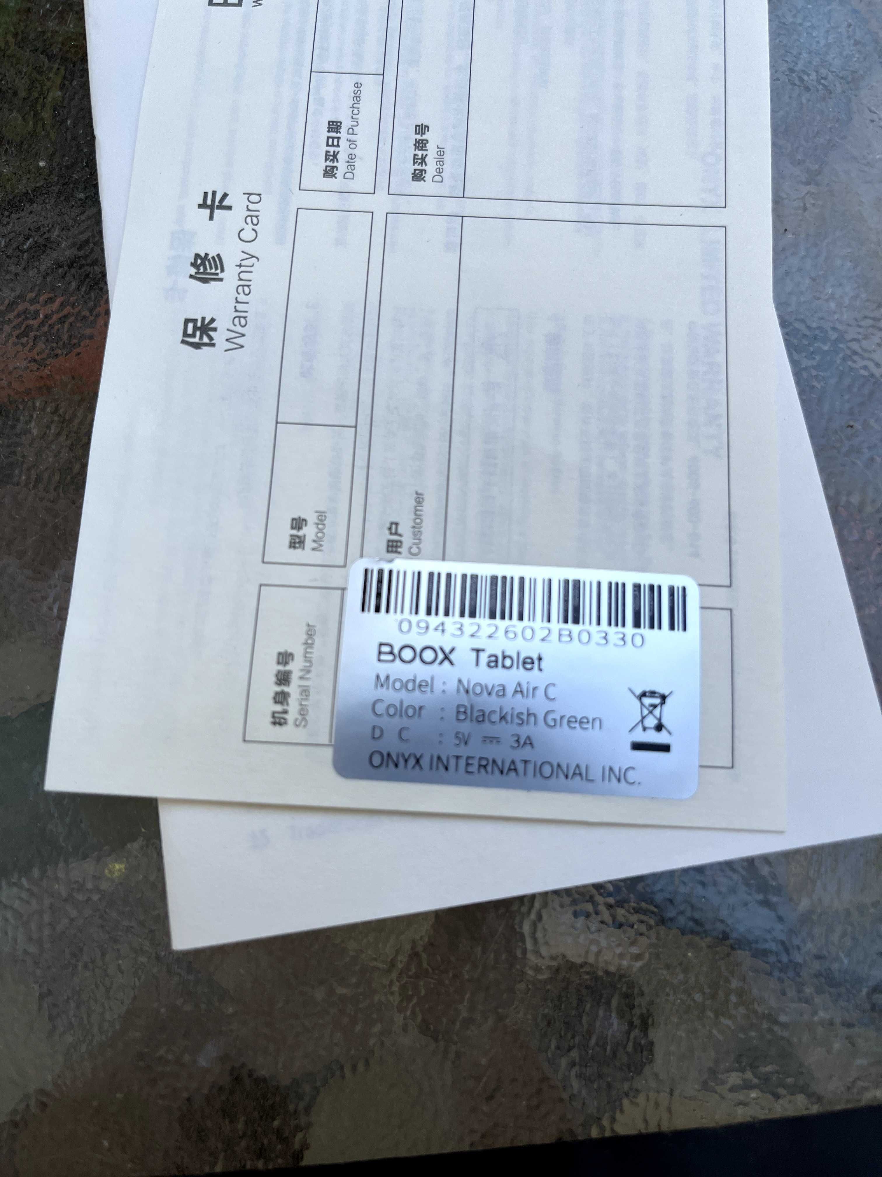 Tableta Boox NovaAirC e-ink COLOR 7.8"