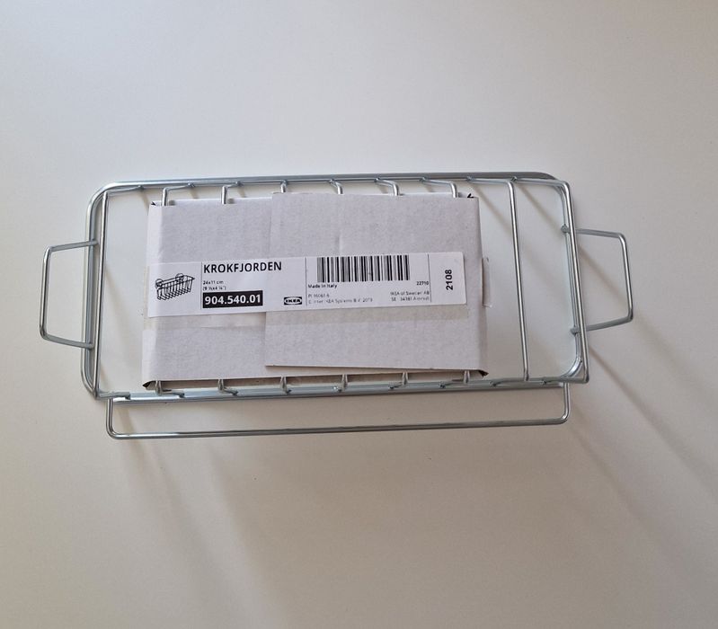 IKEA – 1 bucată Coș zincat cu ventuze Krokfjorden | 24x11cm | NOU |