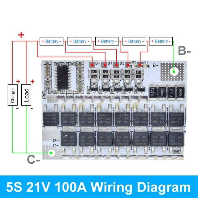 Защитная балансировочная BMS плата 1S/2S/3S/4S/5S/6S/7S для Li-ion акк