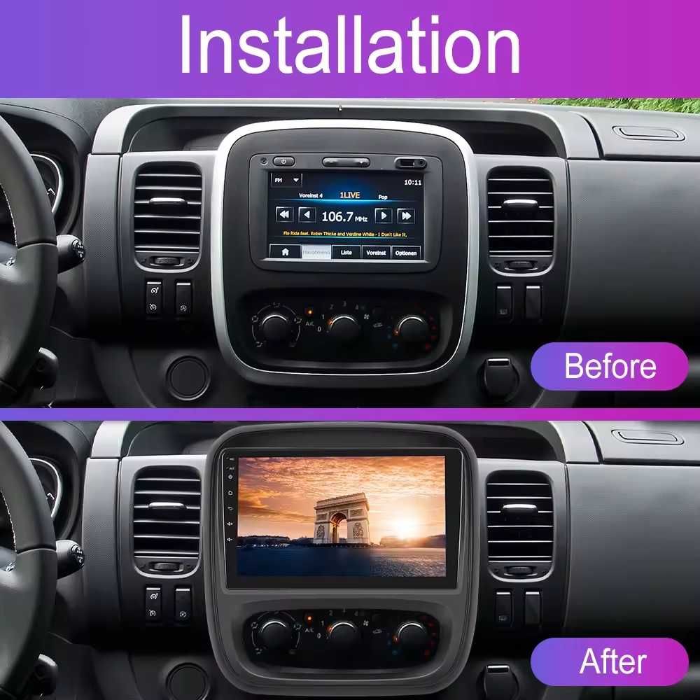 Мултимедия за Renault TRAFIC Opel VIVARO Двоен дин Android Навигация