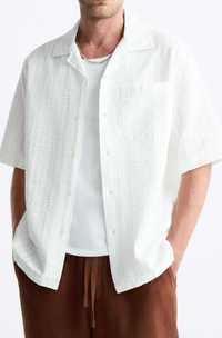 Рубашка из рельефной ткани с карманом, бренд Zara