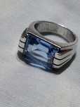 Inel vintage din argint cu topaz