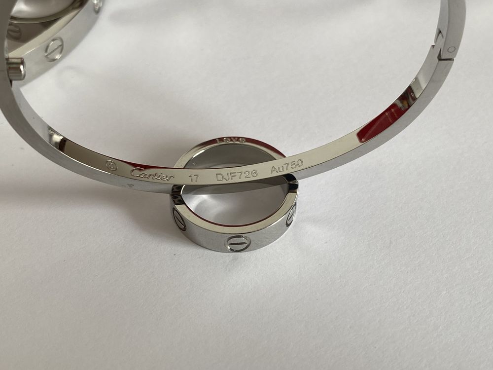 Brățară Cartier LOVE 17 White Gold 23K Slim Diamond