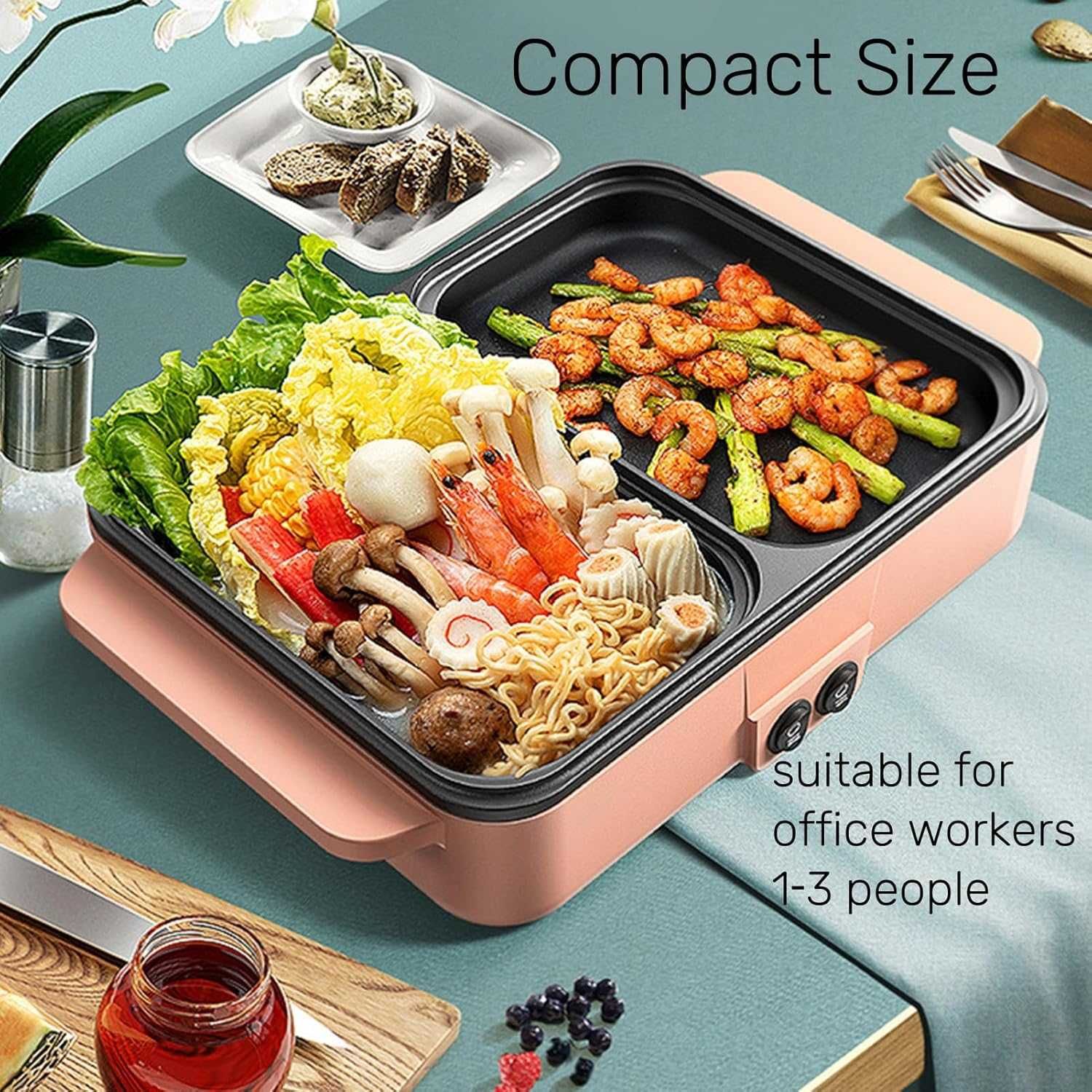 Мини скара Topyond 1200 W Hot Pot Electric and BBQ,Гаранция