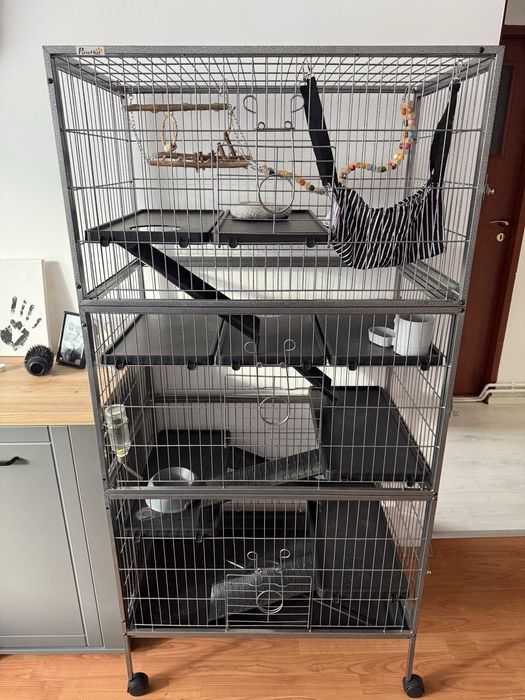 Vand cusca rozatoare PawHut, metal/Polipropilena, 80x52x159 cm