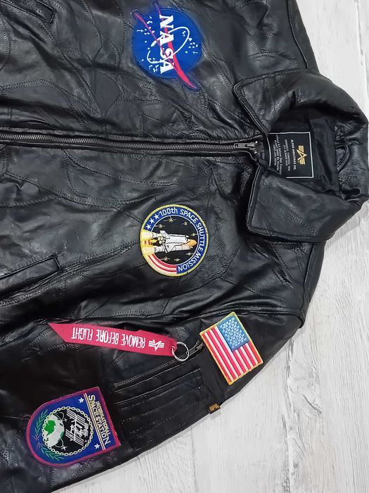 Jachetă de tip bomber din piele naturală Alpha Industries, mărimea XL