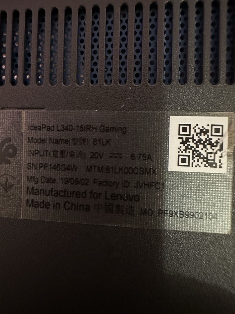 Lenovo L340-15IRH Gaming i5 9300H GTX 1050 3Gb