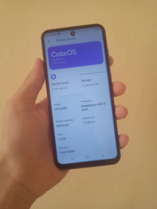 Oppo A 60 5g 12/512gb xotira ideal telefon Продам Оппо А 60 512гб памя