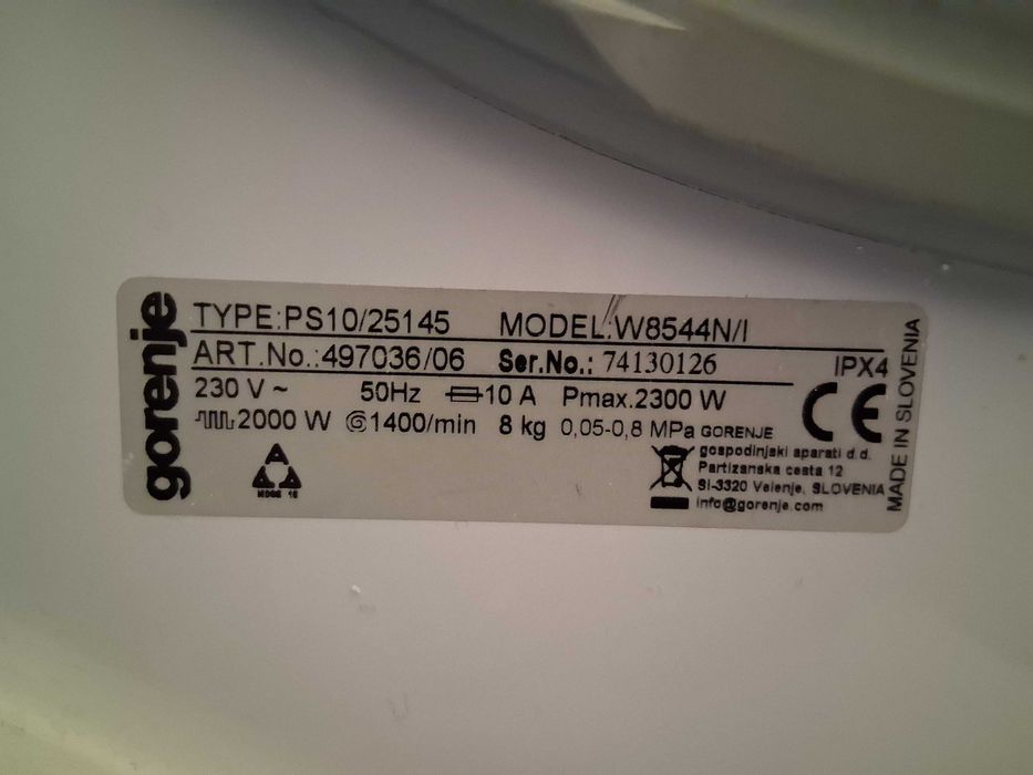 Masina spalat rufe gorenje 8kg.