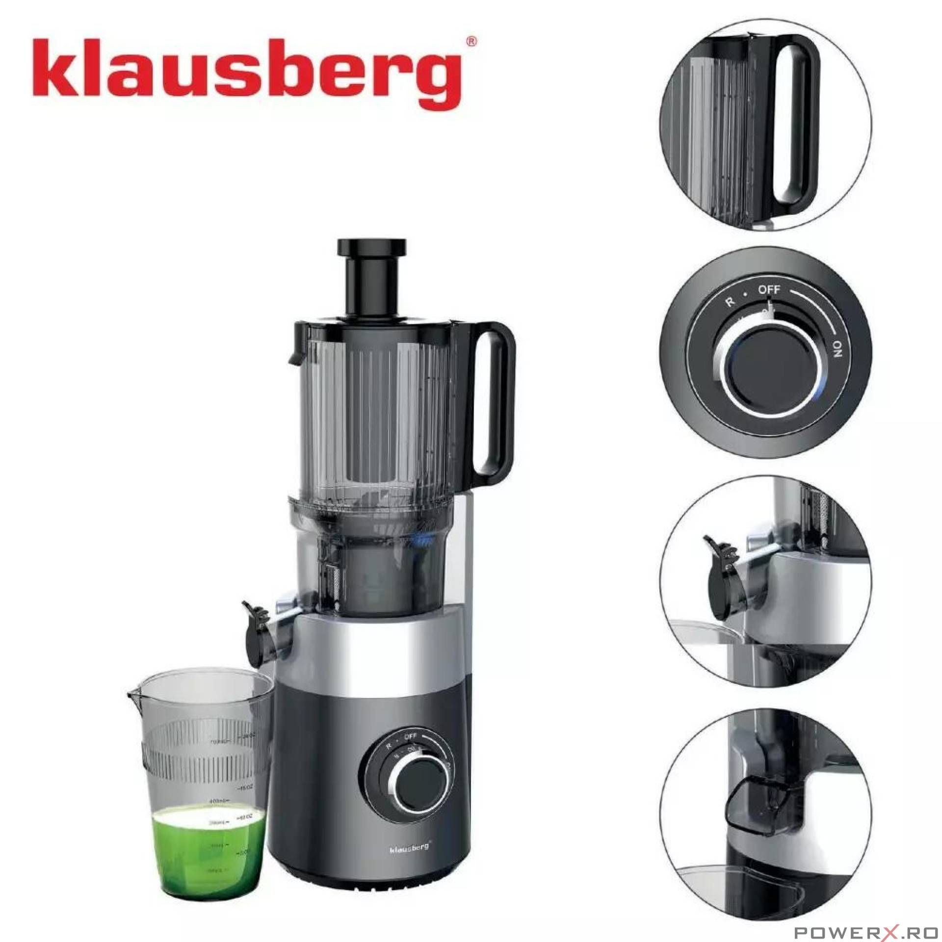 Storcator vertical pentru fructe si legume, putere 180 W, gri,