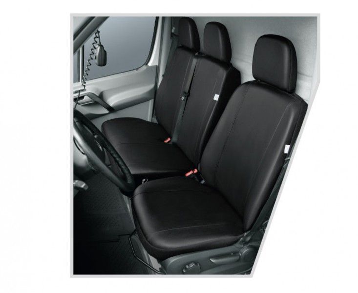 Husa bancheta cu doua locuri Practical DV2 Trafic imitatie piele neagra, pentru Nissan Primastar I, Opel Vivaro, Renault Trafic 2