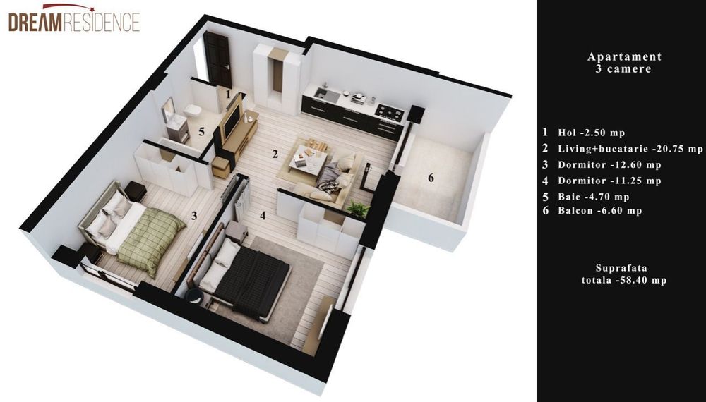 3 camere, Dream Residence Rahova