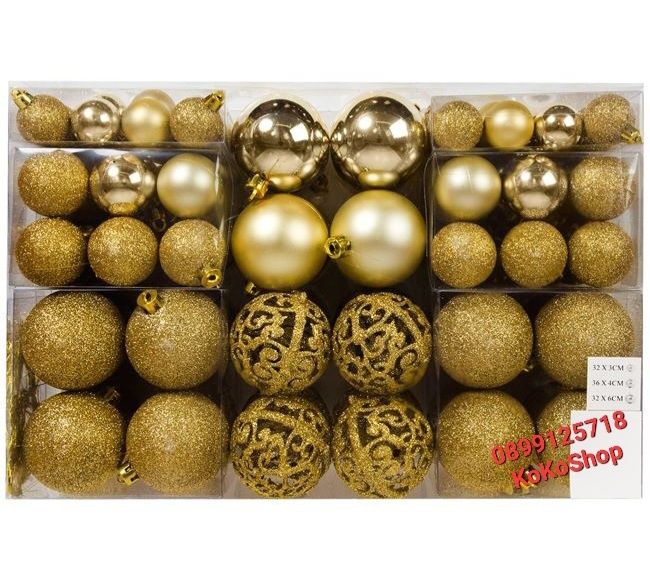 Топки за елха-100 броя/червени,златни топки за елха/