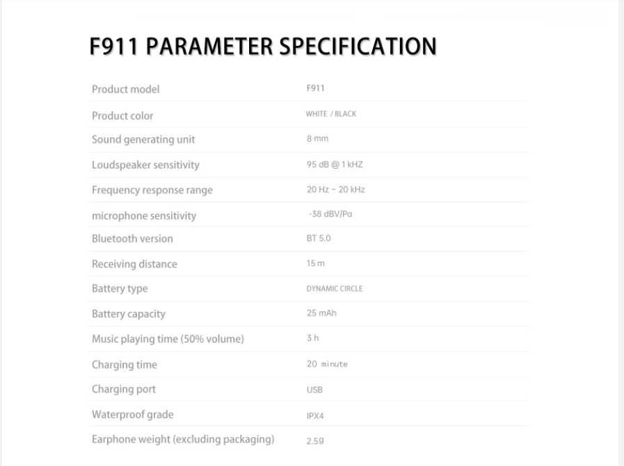 Новый  в упаковке беспроводной наушник F911 - 1 штука