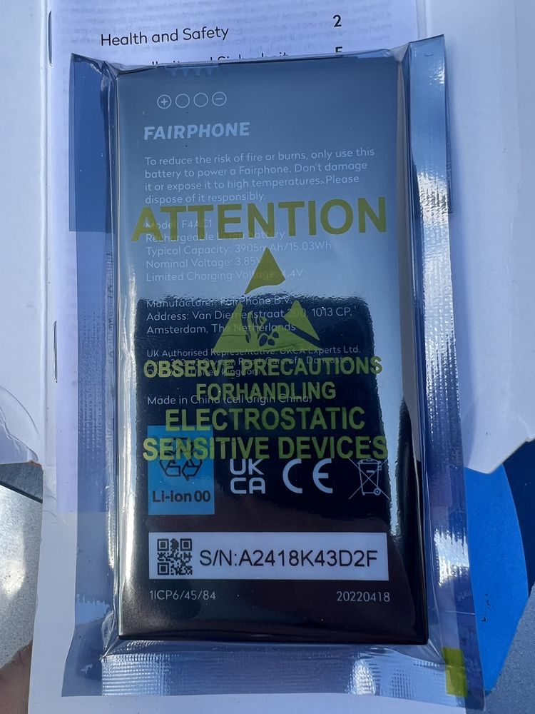 Fairphone 4, 5G. Nou. 256 gb. 8 gb ram. Speckled Green